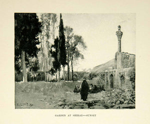 1896 Print Shiraz Garden Iran Arabic Oasis Architecture Plants  XGAF9