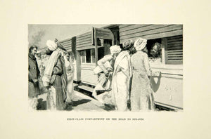 1896 Print First Class Compartment Bikanir Road India Turban  XGAF9