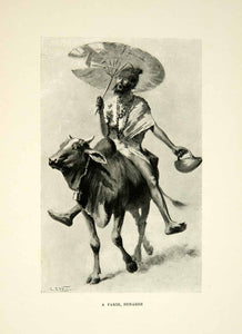 1896 Print Islamic Fakir India Benares Vagabond Edwin Lord Weeks Ox XGAF9