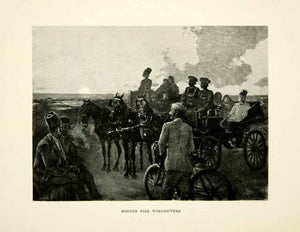 1896 Print Fire Worshippers India Carriage Horse Lord Edwin Weeks XGAF9