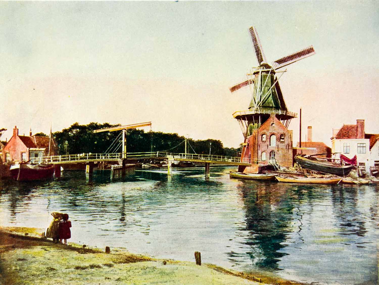 1924 Print The Hague Holland Netherlands Europe Dutch Windmill North Sea XGAG1