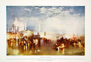 1924 Print Art William Turner Venice Italy Europe Cityscape Canal Boat XGAG1