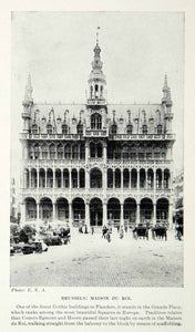 1924 Print Brussels Belgium Europe Architecture Facade Maison Du Roi XGAG1