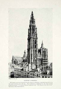 1924 Print Cathedral Our Lady Antwerp Belgium Europe Gothic Architecture XGAG1