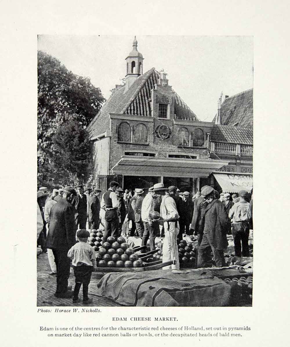 1924 Print Edam Cheese Market Holland Netherlands Europe Building Trade XGAG1