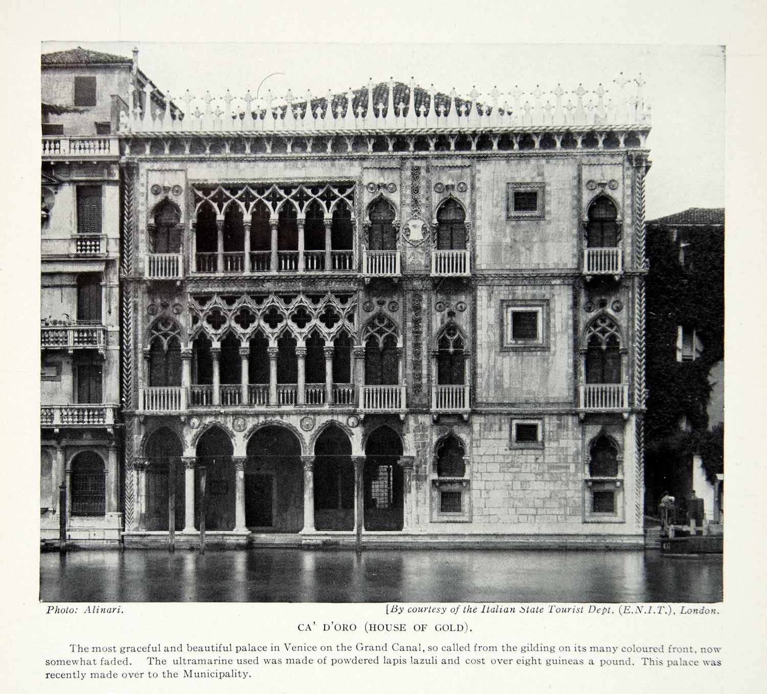 1924 Print Ca'd'Oro Palazzo Santa Sofia Grand Canal Venice Italy Europe XGAG1