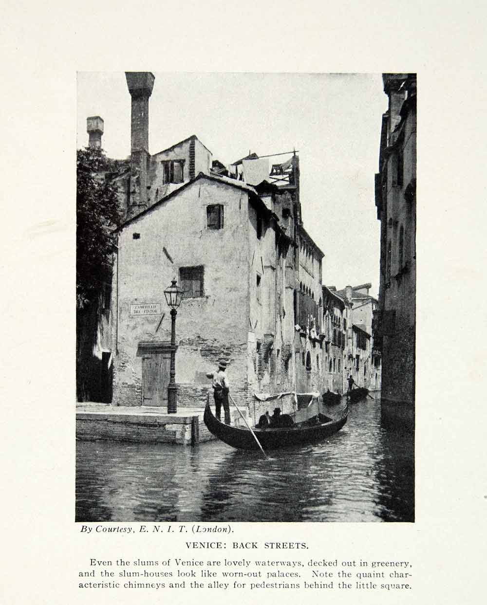 1924 Print Venice Italy Europe Cityscape Gondola Canal Slum Houses Quay  XGAG1, image size:1000x1243