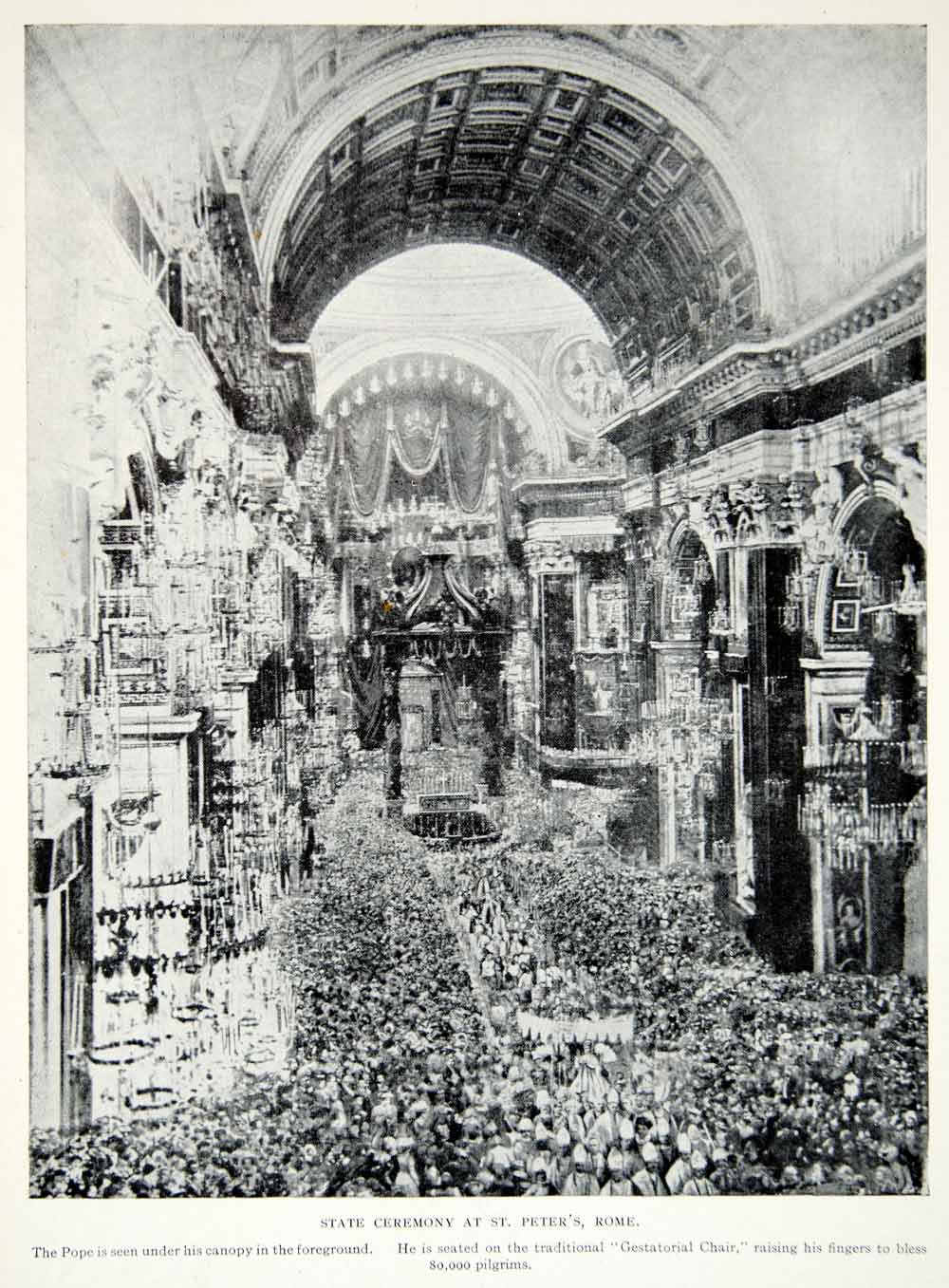 1924 Print State Ceremony St Peters Basilica Vatican City Rome Italy XGAG1