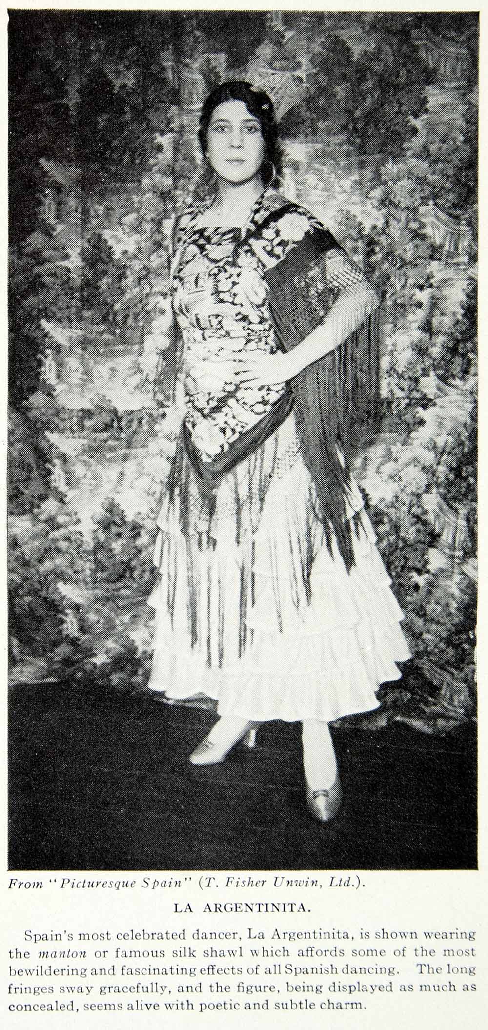 1924 Print Portrait La Argentinita Spanish Dancer Encarnacion Lopez Ju 