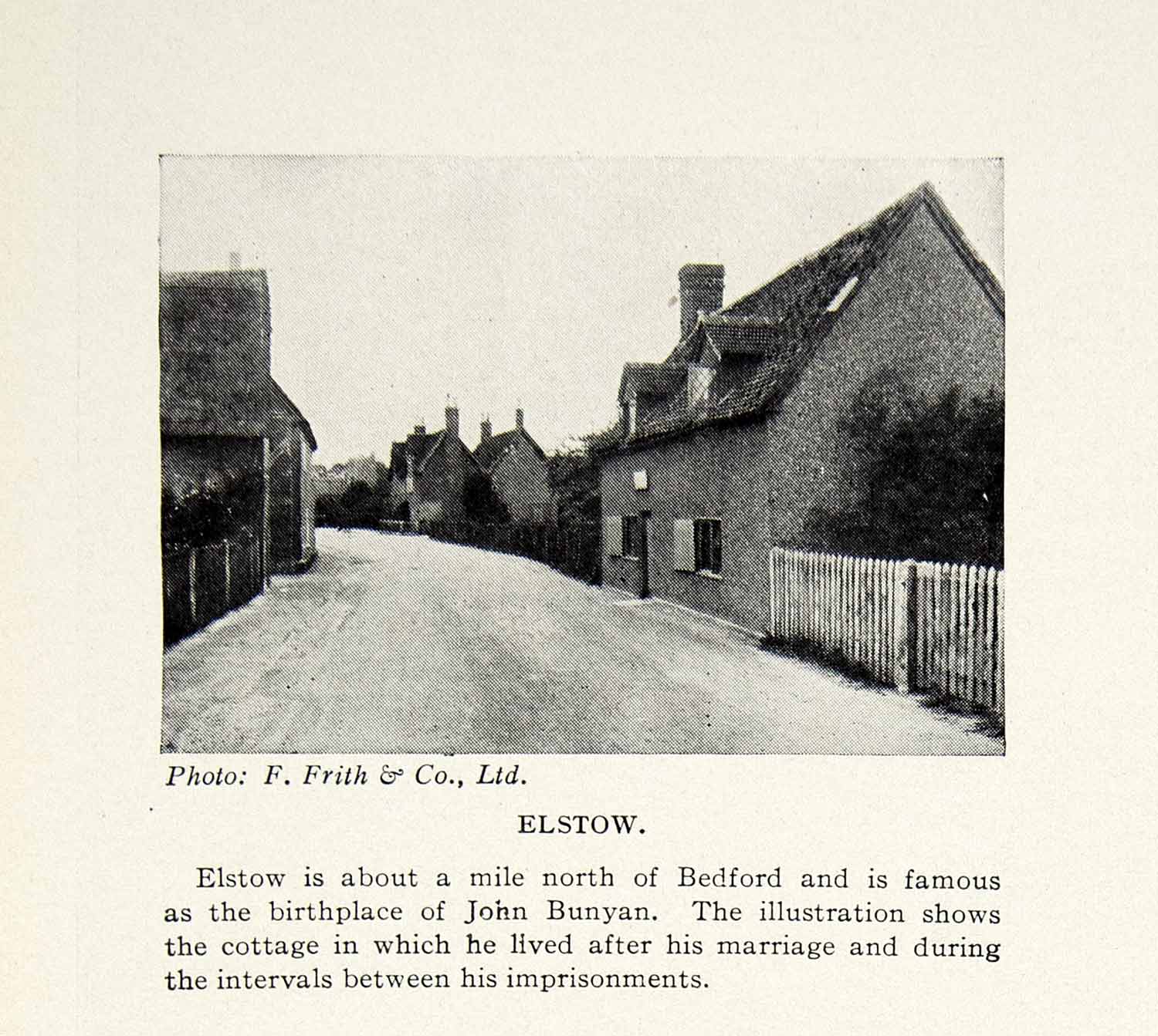 1924 Print Elstow Bedfordshire England United Kingdom Town John Bunyan XGAG1