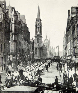 1924 Print Edinburgh Scotland UK Cityscape Black Watch Army Regiment Clock XGAG1