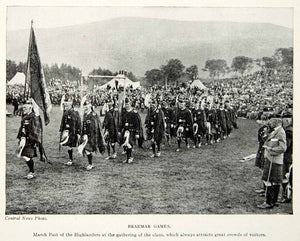 1924 Print Braemar Aberdeenshire Scotland UK Festival Games March XGAG1
