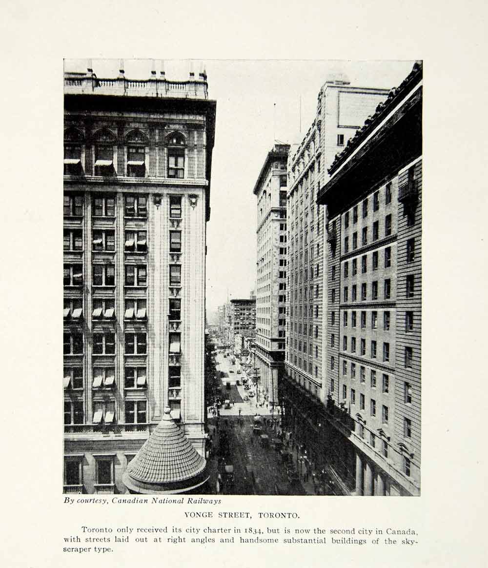 1924 Print Yonge Street Toronto Ontario Canada Cityscape Skyscraper XGAG1