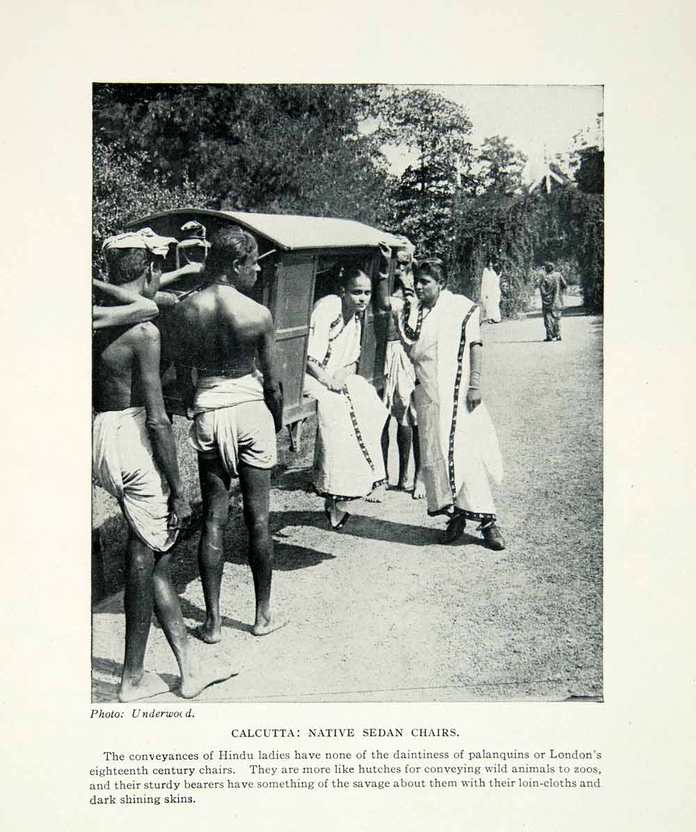 1925 Print Kolkata West Bengal India Hindu Litter Palanquin Palkhi XGAG2