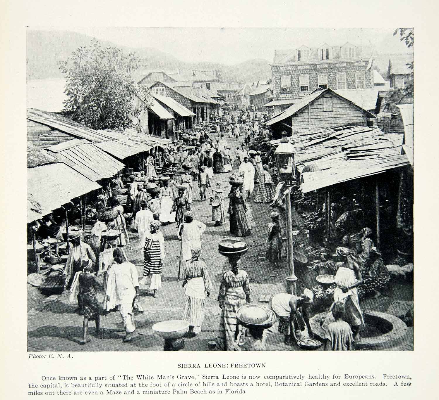 1925 Print Freetown Sierra Leone Africa Marketplace Cityscape Indigenous XGAG2