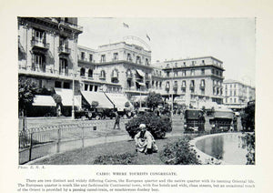 1925 Print European Quarter Cairo Egypt Africa Cityscape Buildings Brass XGAG2