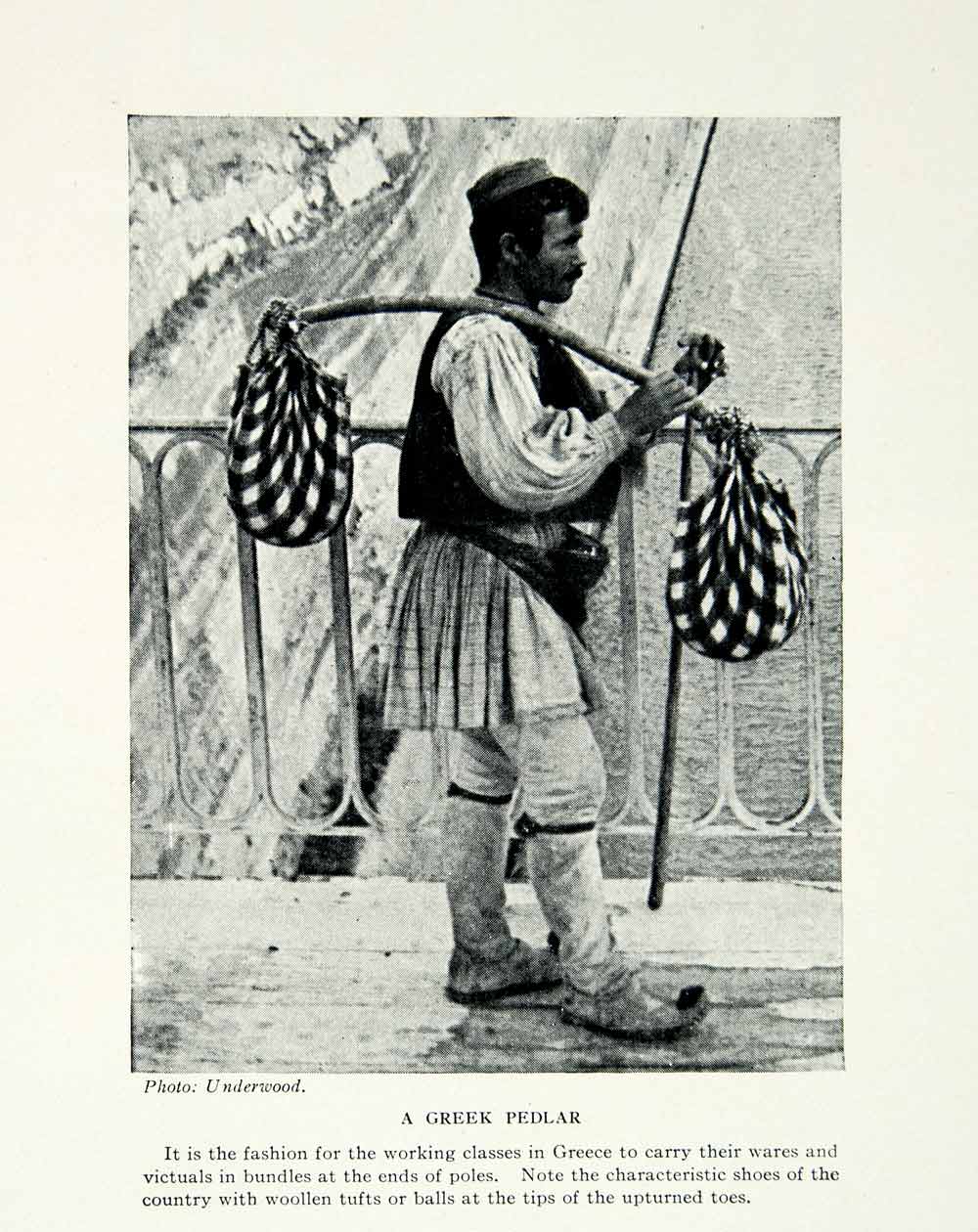 1925 Print Greek Peddler Portrait Folk Costume Ethnic Fashion Europe XGAG2