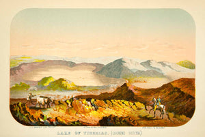 1859 Chromolithograph Tiberias Lake Sea Galilee Kinneret View Israel XGAG3
