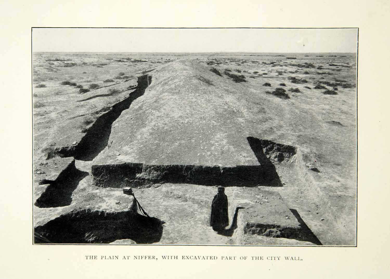 1904 Print Plain Niffer Nefer City Wall Excavated Archaeologic Egypt XGAG5