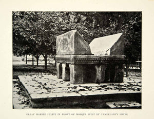 1899 Print Marble Stone Stand Koran Bibi-Khanym Mosque Samarkand XGAG8