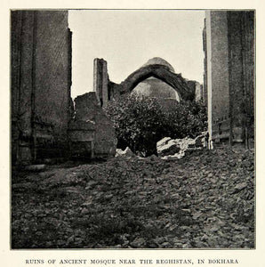 1899 Print Mosque Registan Bukhara Uzbekistan Ruins Archaeology Muslim XGAG8
