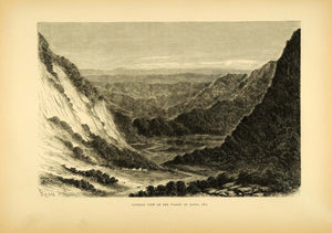 1875 Wood Engraving Valley Santa Ana Peru La Convencion Province Mountains XGB3