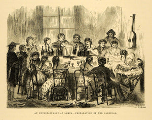 1875 Wood Engraving Lampa Cardinal Preparation Party Drinking Alcohol XGB3