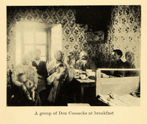 1907 Print Don Cossack Rostov Oblast Russia Province Breakfast Family XGB5