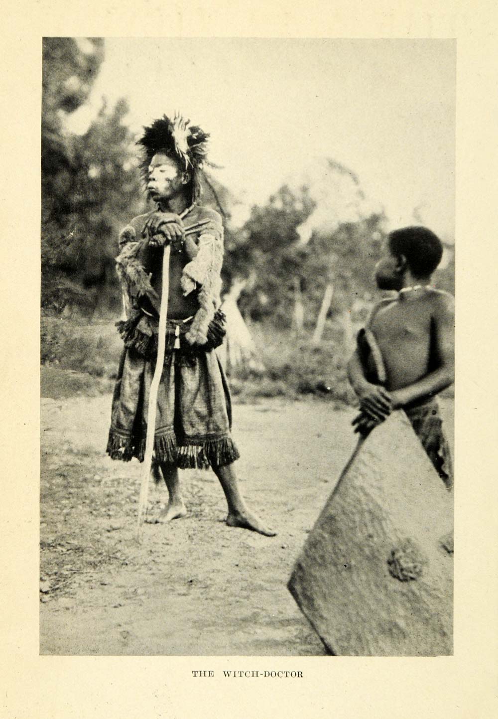 1925 Print Witch Doctor Africa Medicine Portrait Art Headdress Costume XGB6