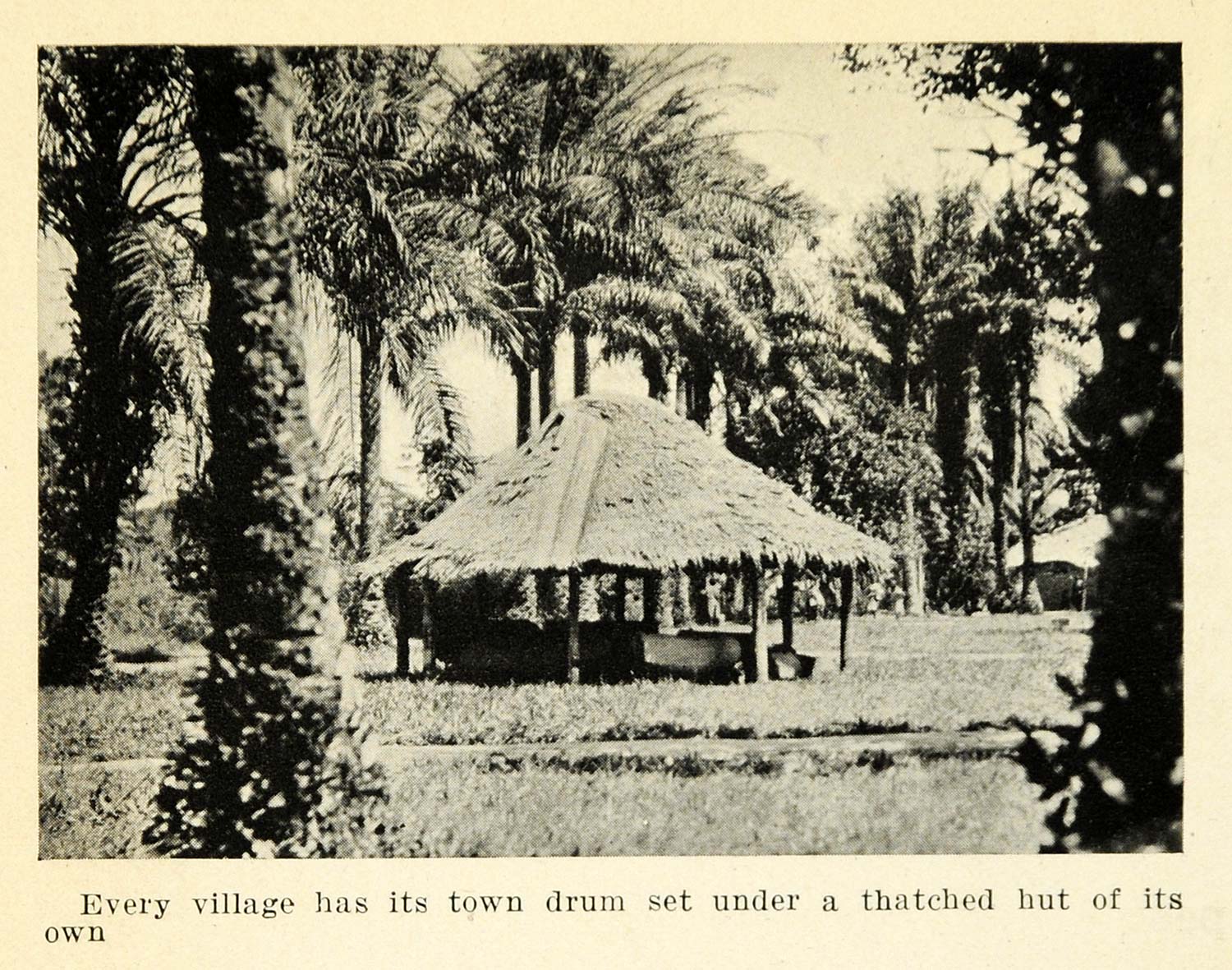 1925 Print Thatched Hut Building Democratic Republic Congo Village Africa XGB6