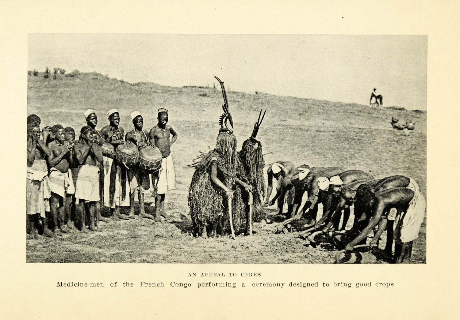 1925 Print Ceres Medicine Man French Congo Crops Farming Dance Culture XGB6