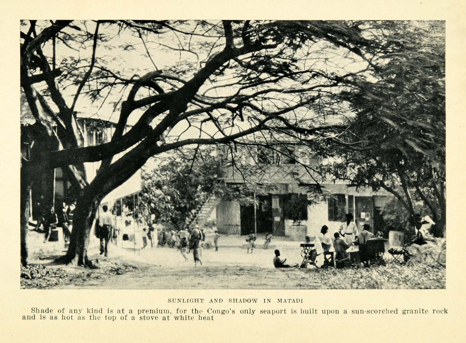 1925 Print Matadi Africa Village Congo Architecture Building Village Bas XGB6