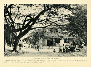 1925 Print Matadi Africa Village Congo Architecture Building Village Bas XGB6