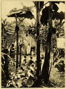 1909 Print Wachaga Hut Peter Dutkewich Village Civilians Africa Culture XGB8 - Period Paper
