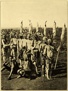 1909 Print Dance Dancing Portrait Kikuyu Tribe Dutkewich Africa Headdress XGB8