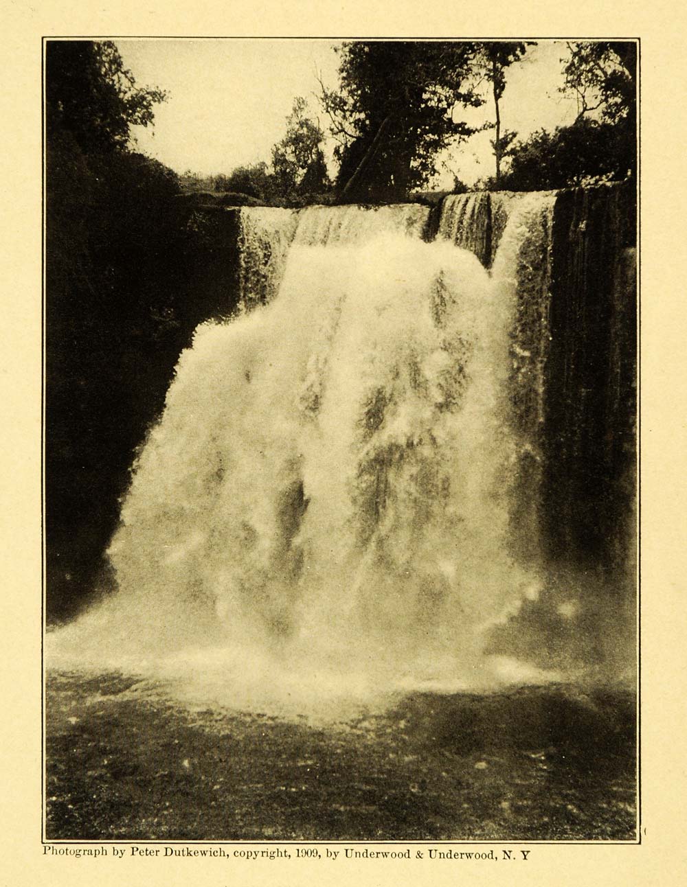 1909 Print Waterfall Nairobi Kenya Peter Dutkewich Water Landscape Scenery XGB8