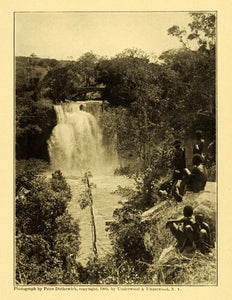 1909 Print Nairobi Mount Kenya Waterfall Peter Dutkewich Landscape Scene XGB8