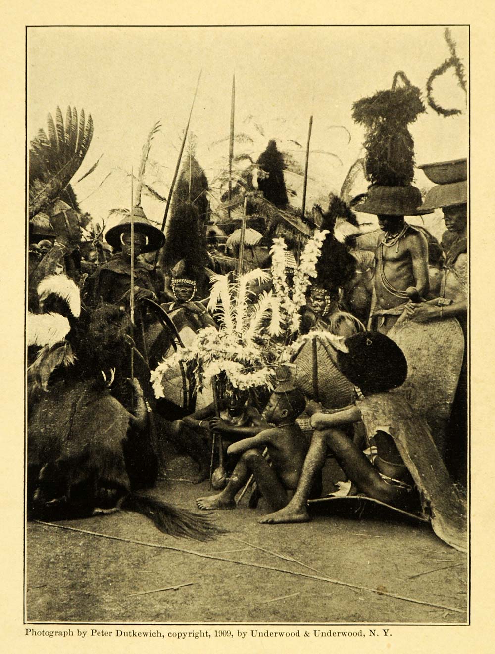 1909 Print Kavirondo Warriors Peter Dutkewich Kenya Portrait Culture Art XGB8