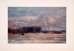 1905 Print Hannibal Slave Ship HMS Duke of Wellington William Lionel Wyllie Art