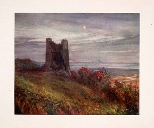 1905 Print Hadleigh Castle Ruins Essex England Thames Estuary William Wyllie Art