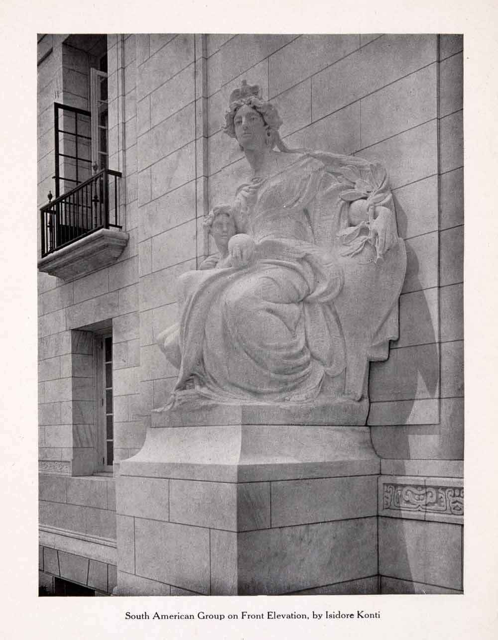 1911 Print Sculpture South American Group Front Elevation Isidore Konti XGBA5