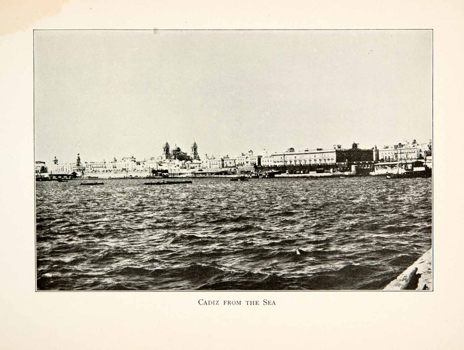 1901 Print Cadiz Spain Mediterranean Sea Cityscape Historic Buildings Wave XGBB3