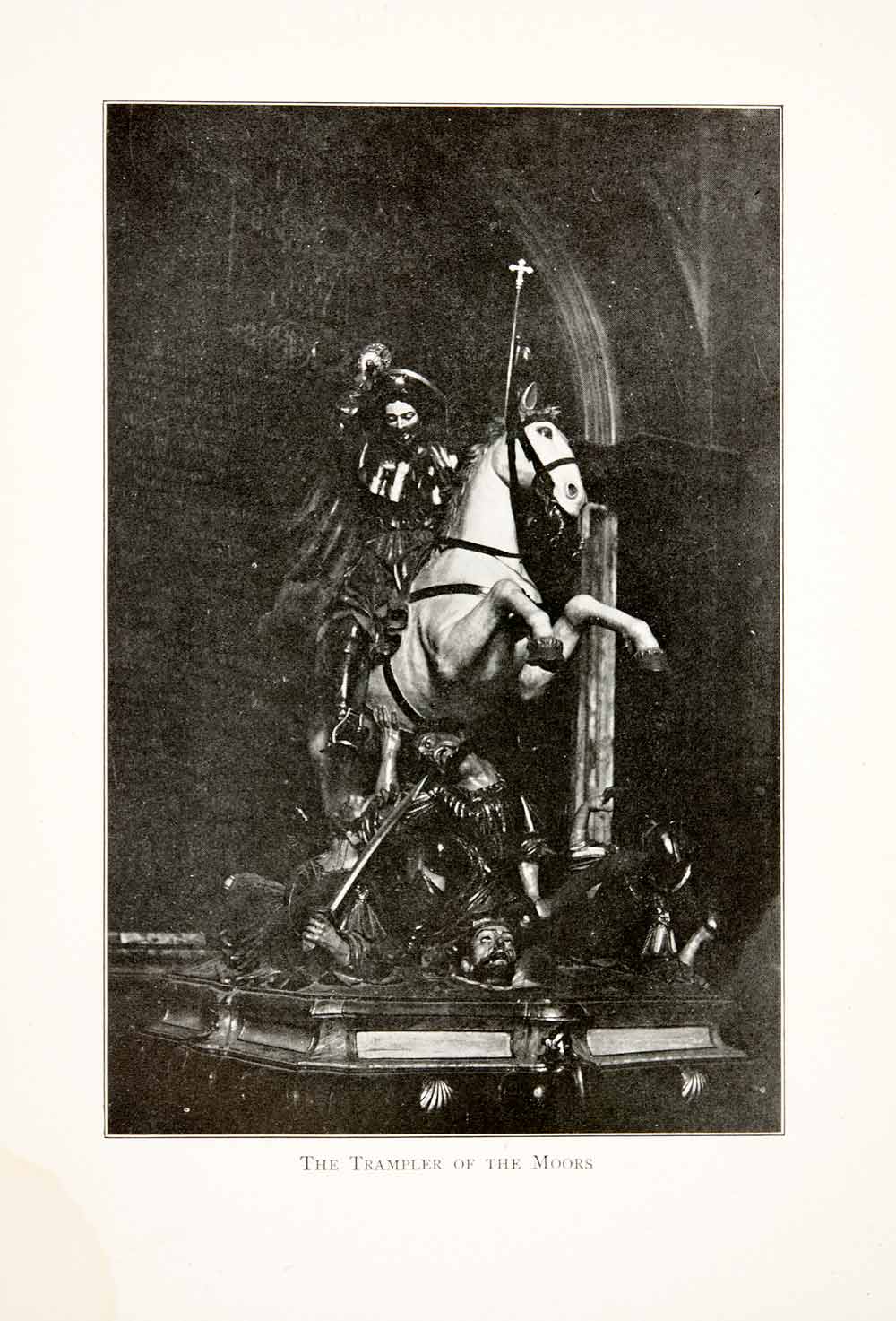 1901 Print Trampler Moors Spain Historic Statue Monument Horse War Battle XGBB3