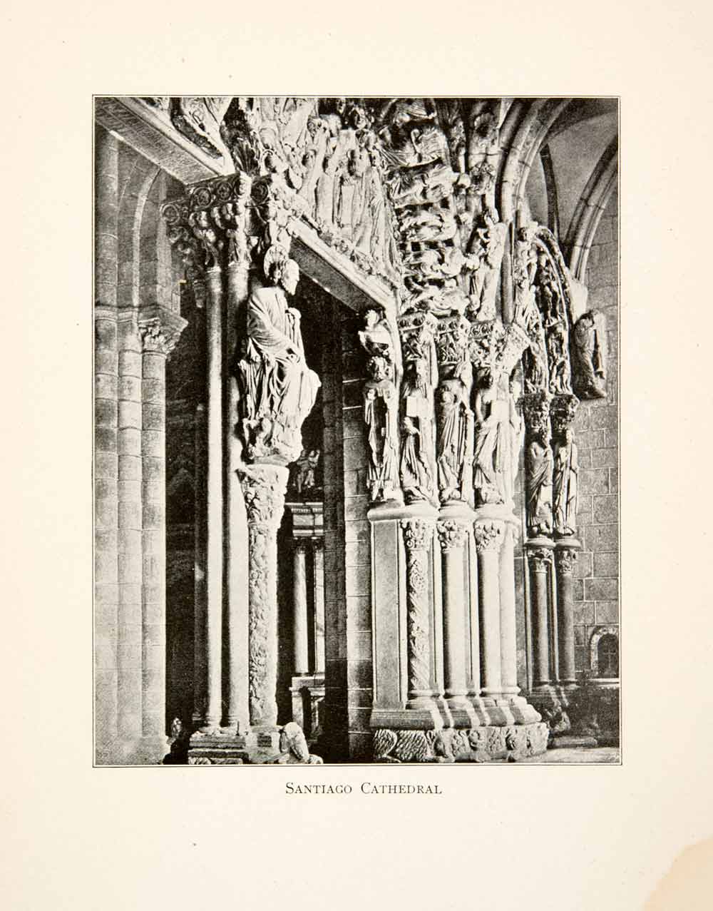 1901 Print Santiago Cathedral Galicia Spain Historic Architecture XGBB3