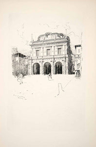 1907 Lithograph Ernest Clifford Peixotto Art Brescia Italy Municipal XGBB7