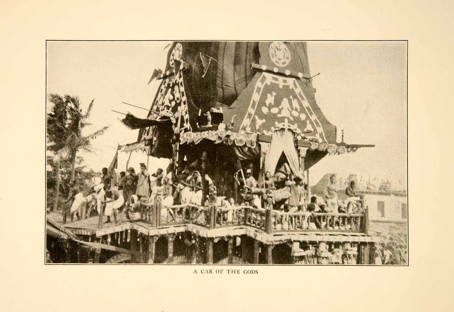 1929 Print Duri India Gods Car Cultural Architecture Historic Image XGBB9