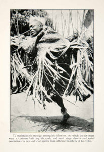1924 Print Witch Doctor Costume Faith Heal Ceremony Dance Medicine Uganda XGBC4