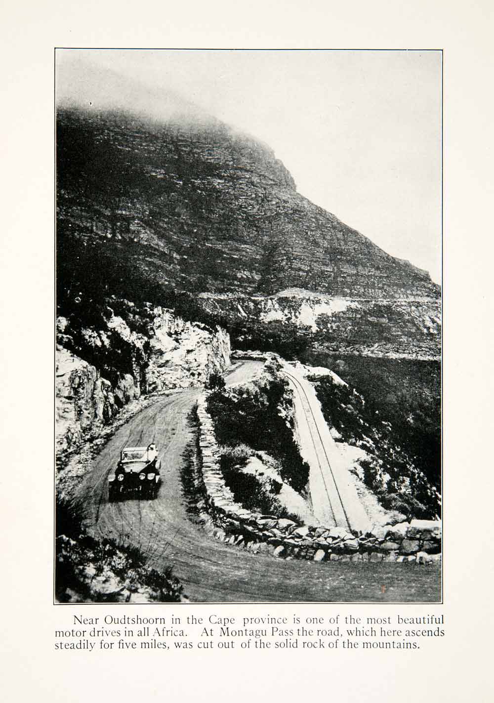 1924 Print Road Automobile Oudtshoorn Cape Province Montagu Pass Mountain XGBC4