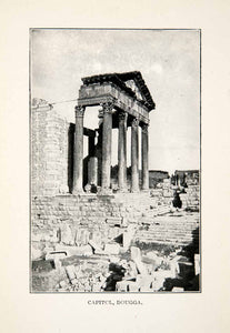 1923 Print Capitol Dougga Africa Tunisia Frieze Stone Ruins Ancient Roman XGBC5