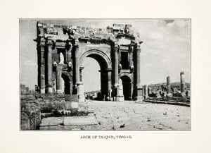 1923 Print Arch Trajan Timgad Africa Roman Ruins Colonial Algeria Grid XGBC5